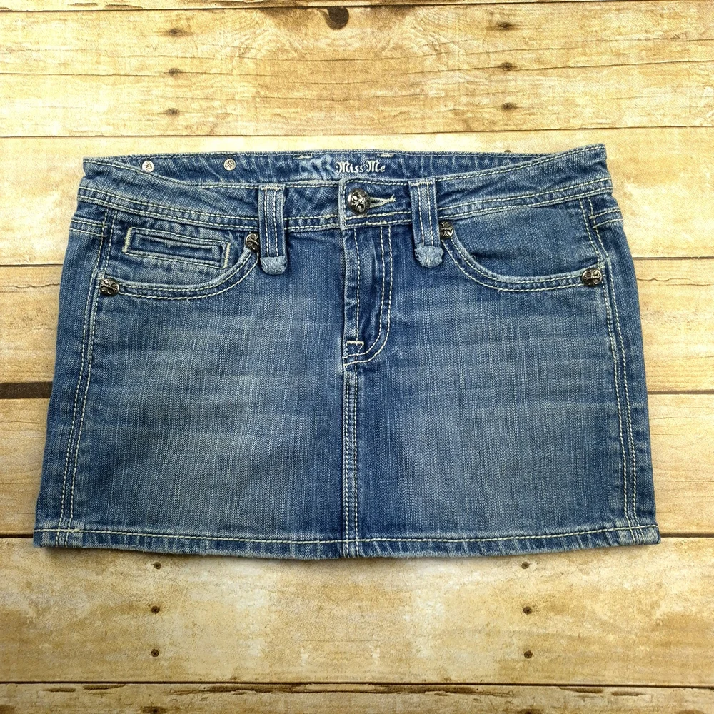 Miss Me Blue Denim Jean Skirt Size Medium - Picture 3 of 3